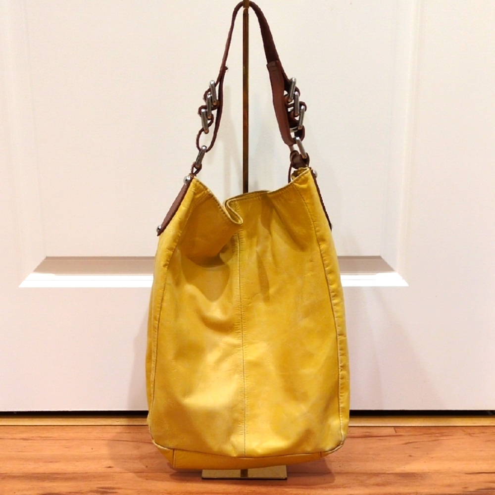 Tano Yellow Hobo Shoulder Bag Purse With Beautiful Hardware